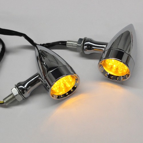 Amber chrome motorcycle - motorcycle, led